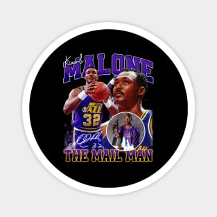 Karl Malone The Mail Man Basketball Legend Signature Vintage Retro 80s 90s Bootleg Rap Style Magnet